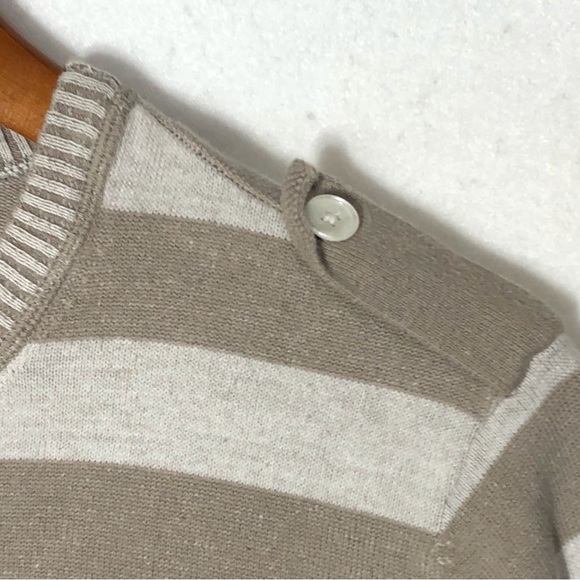 G by Guess Womens Sweater Striped Pullover Button Epaulets - Picture 5 of 6